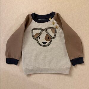 Tahari puppy face Sweatshirt - Brown & Cream